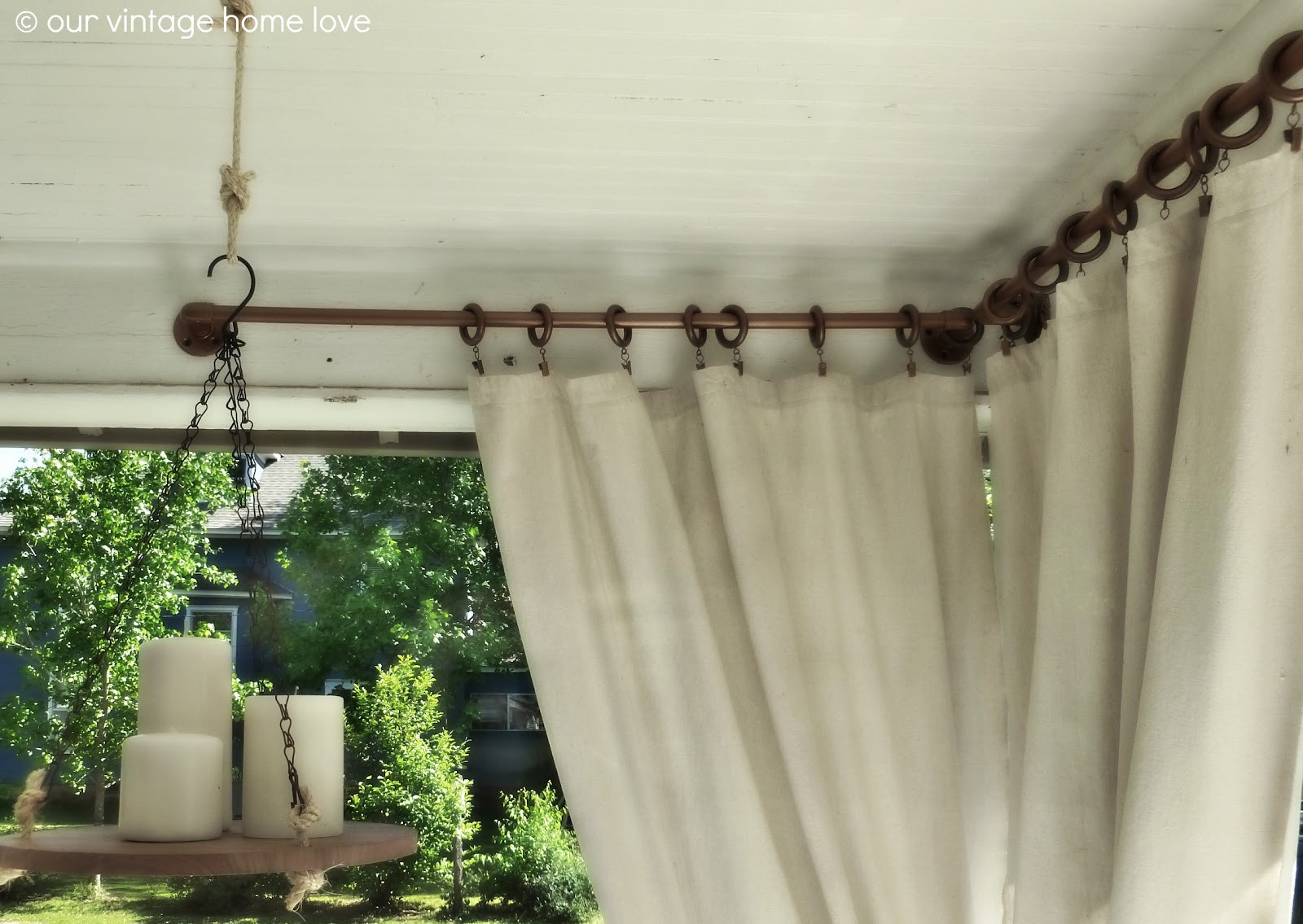 Best ideas about DIY Outdoor Curtain Rods
. Save or Pin vintage home love Back Side Porch Ideas For Summer and An Now.