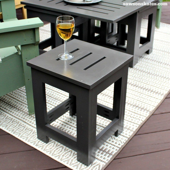 Best ideas about DIY Outdoor Side Table
. Save or Pin DIY Outdoor Coffee Table with 4 Hidden Side Tables Now.