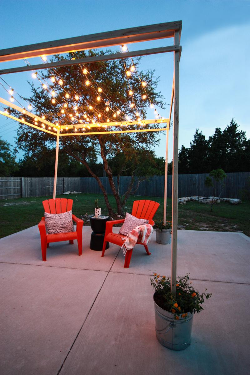 Best ideas about DIY Outdoor String Lights
. Save or Pin An Easy Build DIY String Lights Pergola Now.