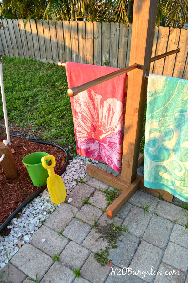 Best ideas about DIY Outdoor Towel Rack
. Save or Pin DIY Outdoor Standing Towel Rack H20Bungalow Now.