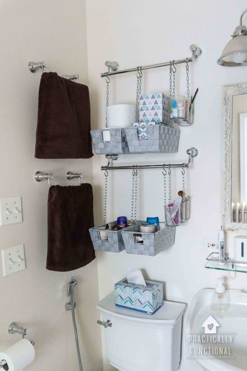 Best ideas about DIY Over The Toilet Storage
. Save or Pin DIY Hanging Storage Bins For Over The Toilet Storage Now.