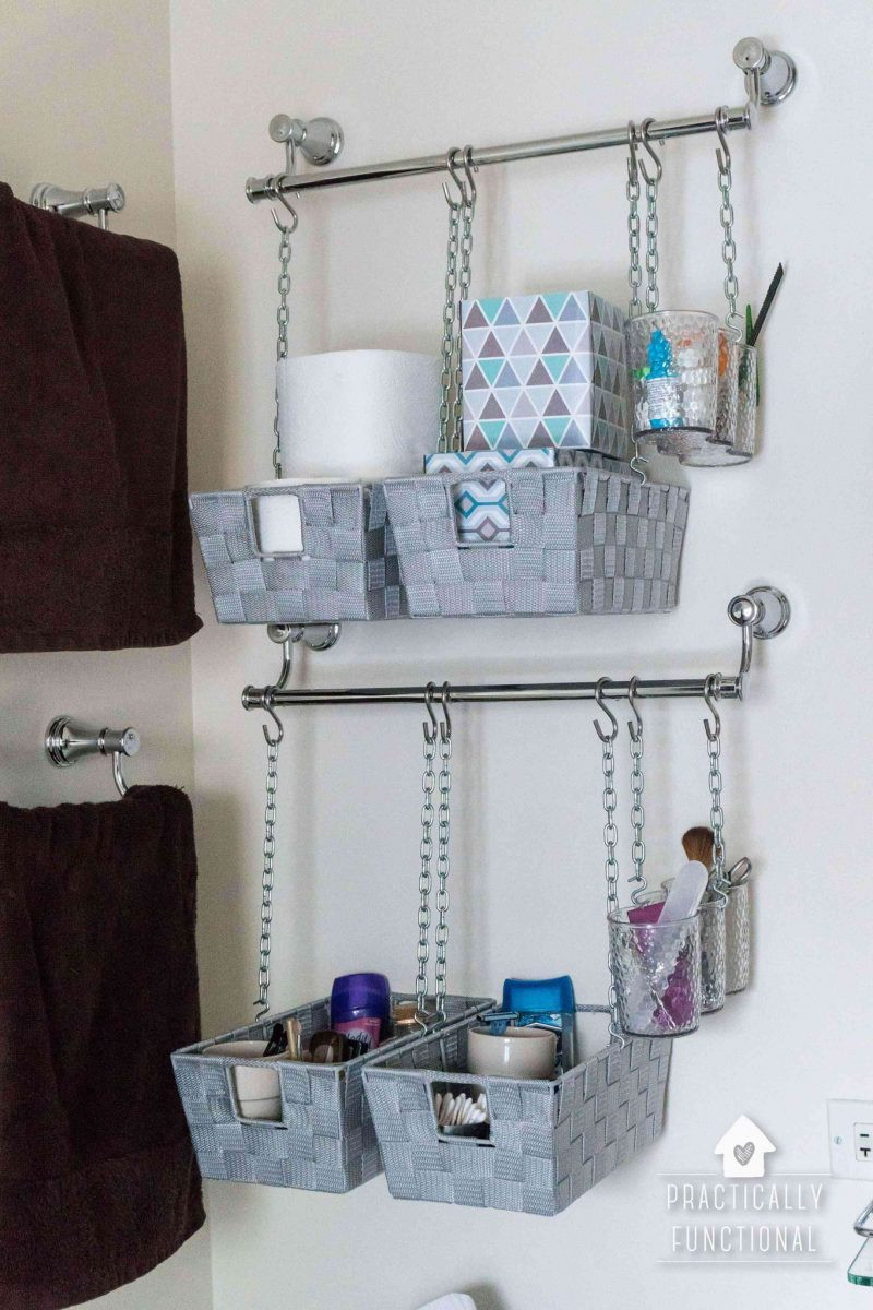 Best ideas about DIY Over The Toilet Storage
. Save or Pin DIY Hanging Storage Bins For Over The Toilet Storage Now.
