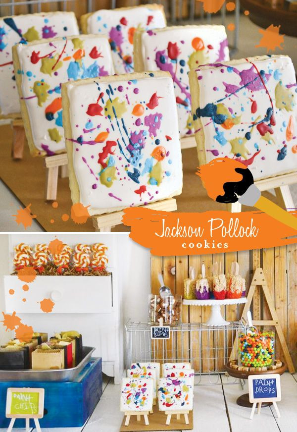 Best ideas about DIY Painting Party
. Save or Pin Favorite Detail "Jackson Pollock" Painted Canvas Cookies Now.