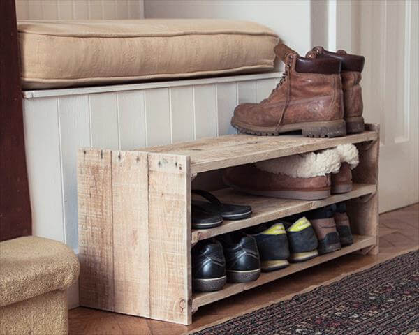Best ideas about DIY Pallet Shoe Rack
. Save or Pin DIY Upcycled Pallet Shoe Rack Now.