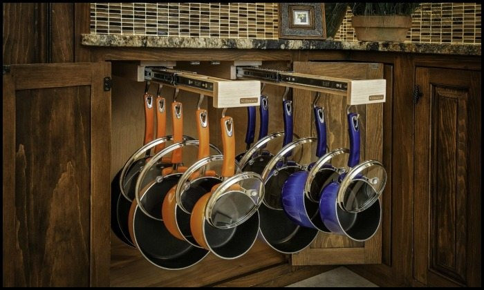 Best ideas about DIY Pan Rack
. Save or Pin DIY sliding pots and pans rack Now.