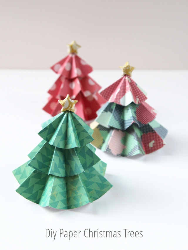 Best ideas about DIY Paper Christmas Tree
. Save or Pin DIY PAPER CHRISTMAS TREES TOPPED WITH ORIGAMI STARS Now.