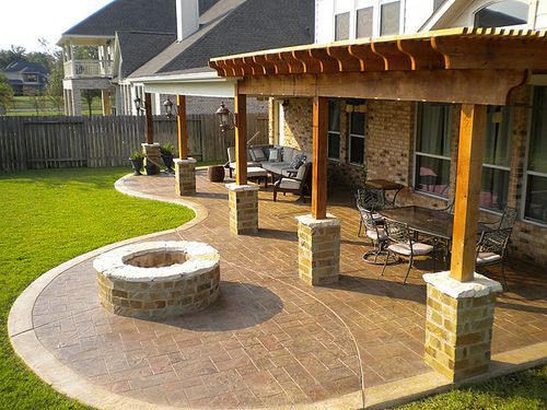 Best ideas about DIY Patio Extension
. Save or Pin Patio Cover and cedar pergola with stamped concrete and Now.