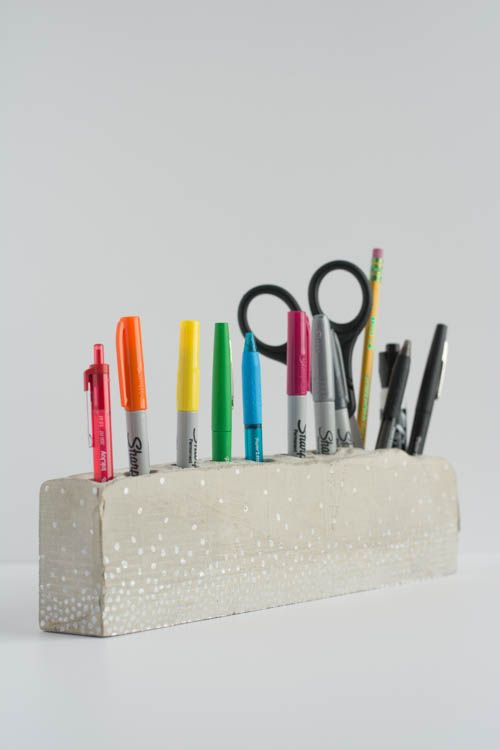 Best ideas about DIY Pencil Holder For Desk
. Save or Pin DIY Cement Pencil Holder Craft Now.