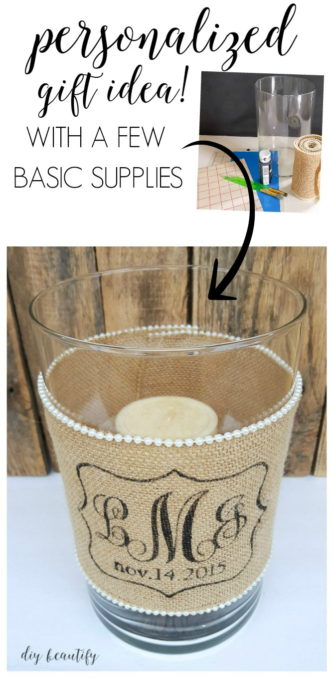 Best ideas about DIY Personalized Gifts
. Save or Pin DIY Idea for Custom Wedding Gifts Candle Holder with Now.