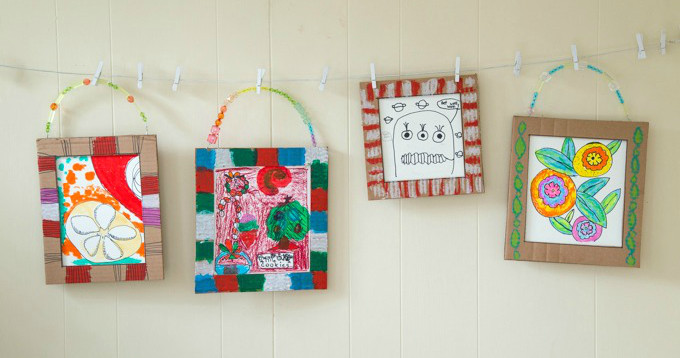 Best ideas about DIY Picture Frames For Kids
. Save or Pin DIY Cardboard Frame with Kids Art as a Handmade Gift Idea Now.
