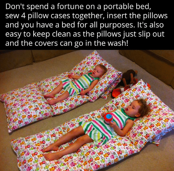 Best ideas about DIY Pillow Bed
. Save or Pin DIY Portable Pillowcase Pillow Bed Now.