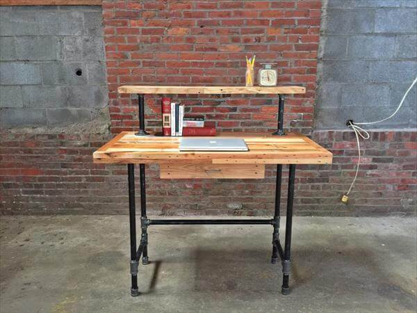 Best ideas about DIY Pipe Computer Desk
. Save or Pin Wood Pallet and Metal Pipe Desk Now.