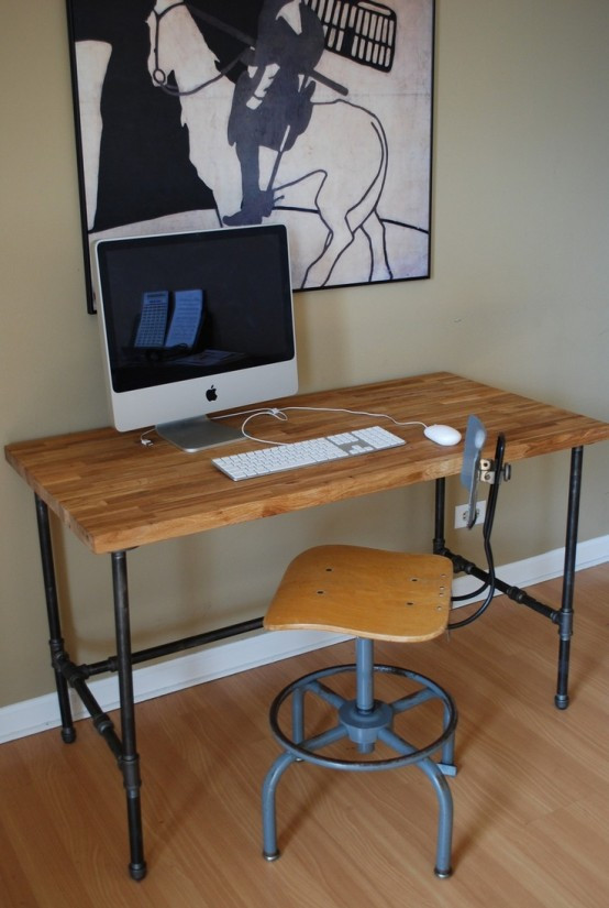 Best ideas about DIY Pipe Computer Desk
. Save or Pin 28 Stylish Industrial Desks For Your fice Interior Now.