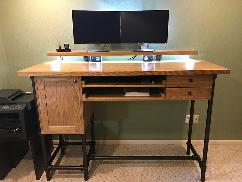 Best ideas about DIY Pipe Computer Desk
. Save or Pin DIY Pipe Standing Desk with Drawer Storage Now.