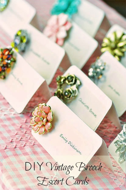 Best ideas about DIY Place Cards Weddings
. Save or Pin DIY Vintage Brooch Escort Cards Now.