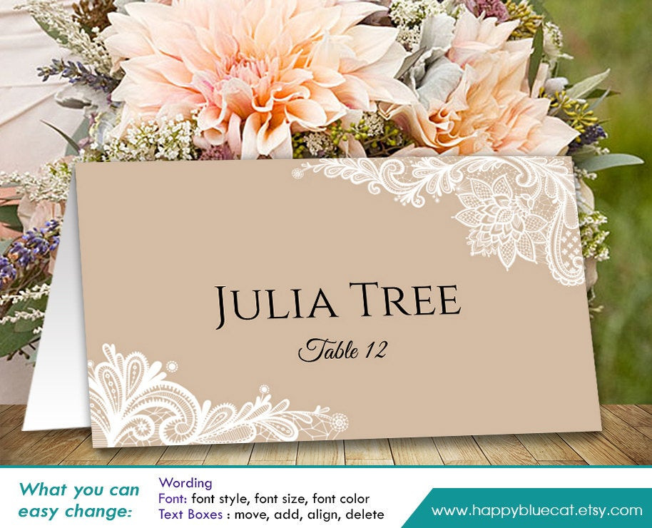 Best ideas about DIY Place Cards Weddings
. Save or Pin DiY Printable Wedding Place Card Template Instant Download Now.