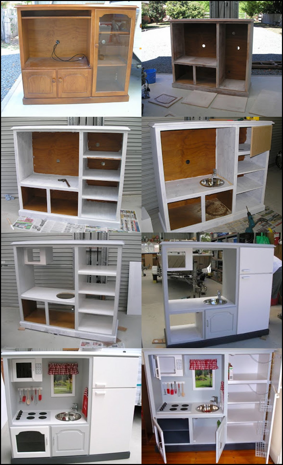 Best ideas about DIY Play Kitchen Plans
. Save or Pin Wonderful DIY Play Kitchen from TV cabinets Now.