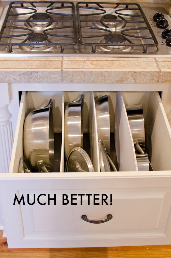 Best ideas about DIY Pot And Pan Organizer
. Save or Pin Spring Cleaning DIY Organized Pots and Pans Cookware Drawer Now.