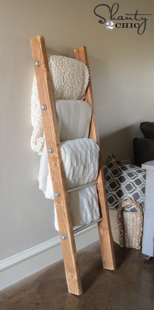 Best ideas about DIY Quilt Rack
. Save or Pin DIY Wood and Metal Pipe Blanket Ladder Shanty 2 Chic Now.