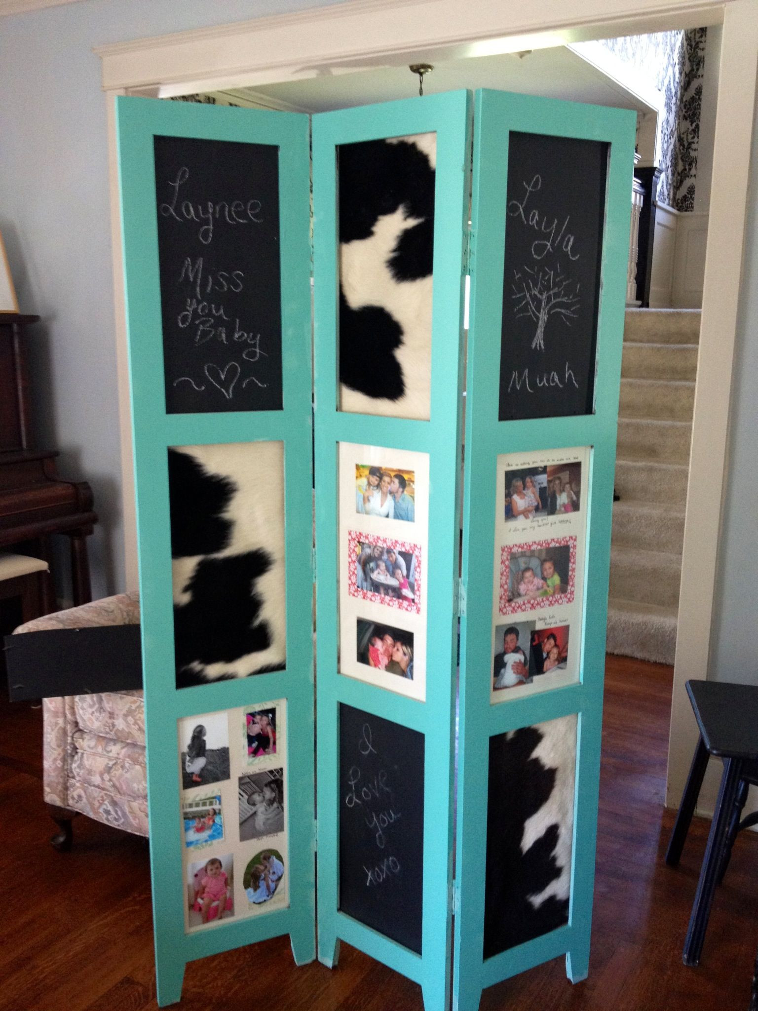 Best ideas about DIY Room Divider Frame
. Save or Pin DIY frame repurpose teal cowhide chalkboard could also Now.