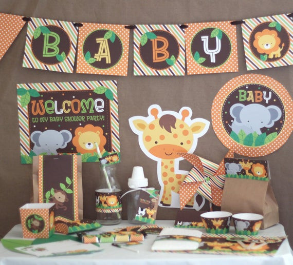 Best ideas about DIY Safari Baby Shower Decorations
. Save or Pin Safari Jungle Baby Shower Decorations Printable Instant Now.