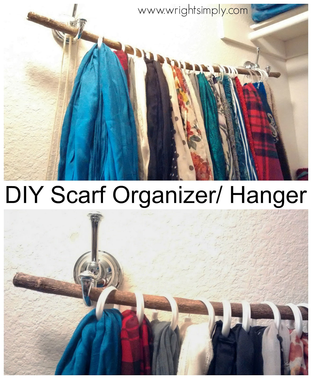 Best ideas about DIY Scarf Organizer
. Save or Pin Simply Wright DIY Scarf Organizer Hanger Now.