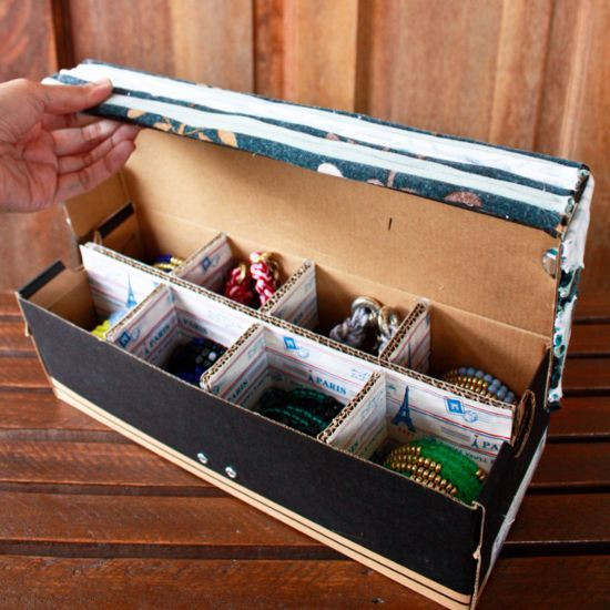 Best ideas about DIY Shoe Box
. Save or Pin How to make a jewelry organizer from a shoe box via Now.