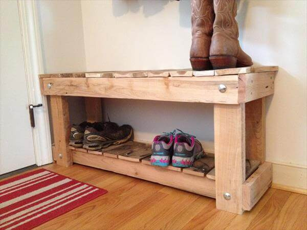 Best ideas about DIY Shoe Rack Bench
. Save or Pin DIY Pallet Entryway Bench and Shoe Rack Now.