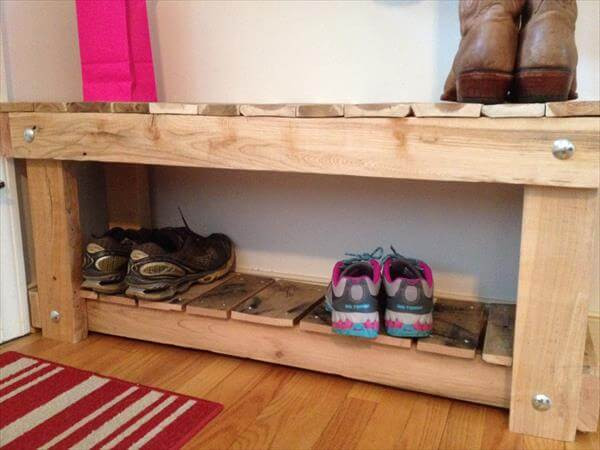 Best ideas about DIY Shoe Rack Bench
. Save or Pin DIY Pallet Entryway Bench and Shoe Rack Now.