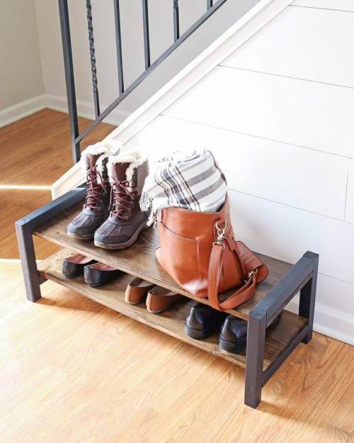 Best ideas about DIY Shoe Rack By Front Door
. Save or Pin Entryway DIY Shoe Rack Angela Marie Made Now.