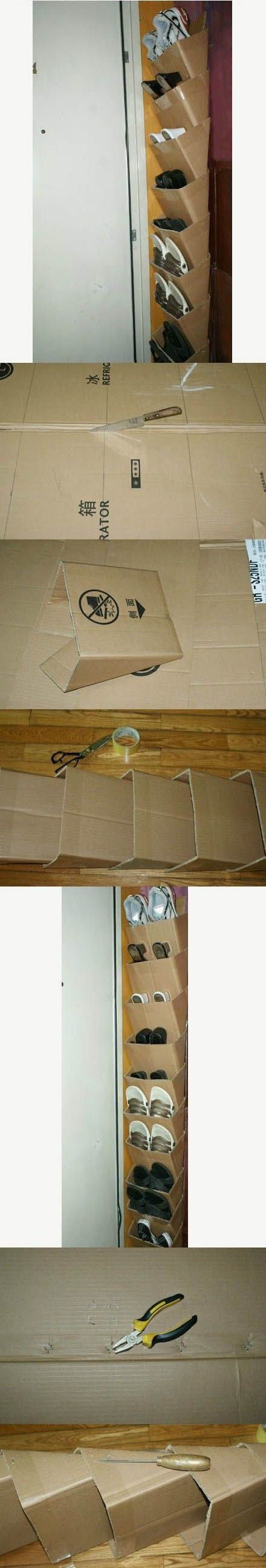 Best ideas about DIY Shoe Rack Cardboard
. Save or Pin How to make a shoe organizer using used cardboard boxes Now.