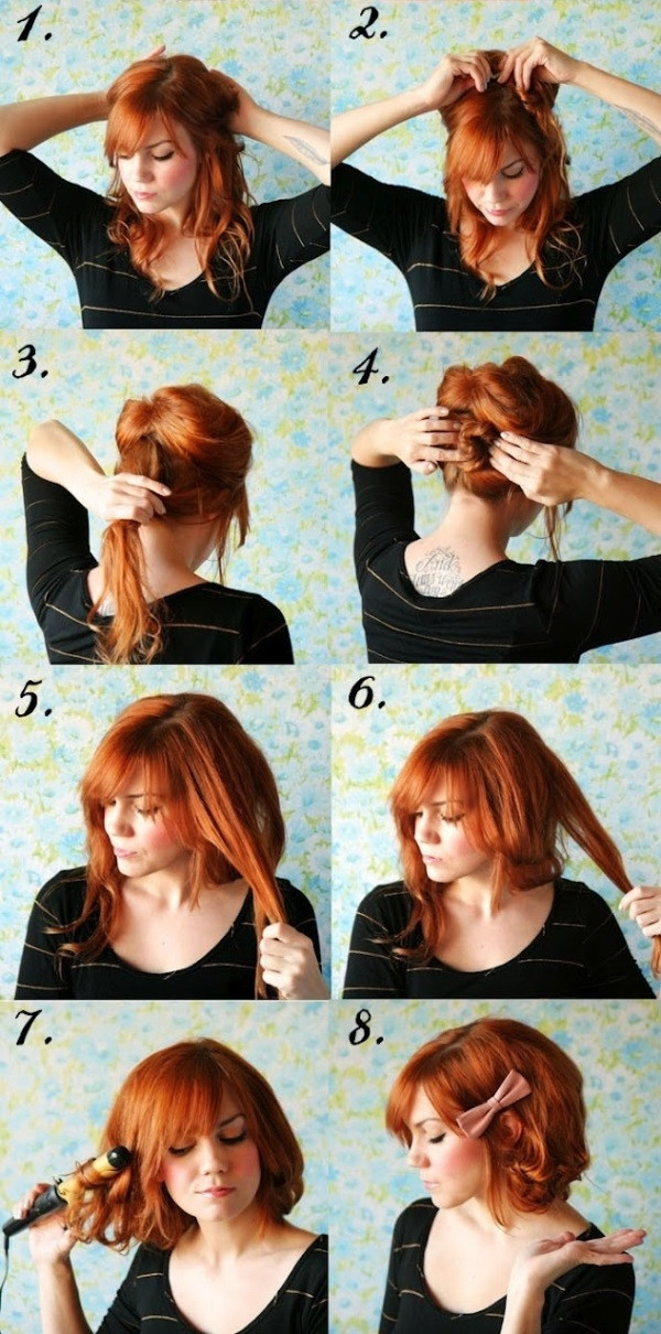 Best ideas about DIY Short Hairstyle
. Save or Pin Short Hair No Cutting Hairstyle DIY AllDayChic Now.