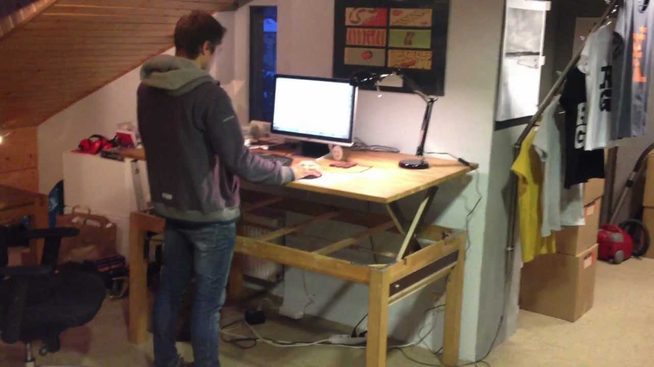 Best ideas about DIY Sit Stand Desk Plans
. Save or Pin Demo 1 DIY Liftable Stand up Rising Desk Table Now.