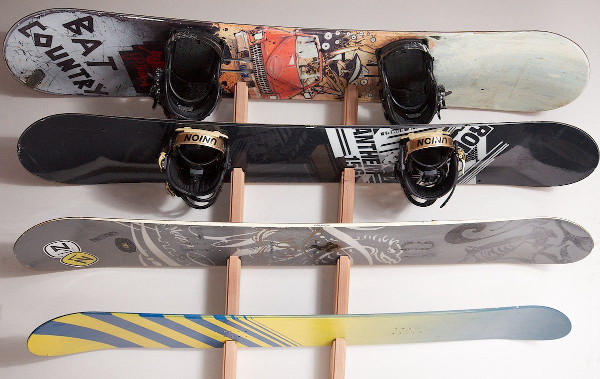 Best ideas about DIY Snowboard Wall Mount
. Save or Pin Snowboard Wall Rack Mount Holds 4 boards Now.