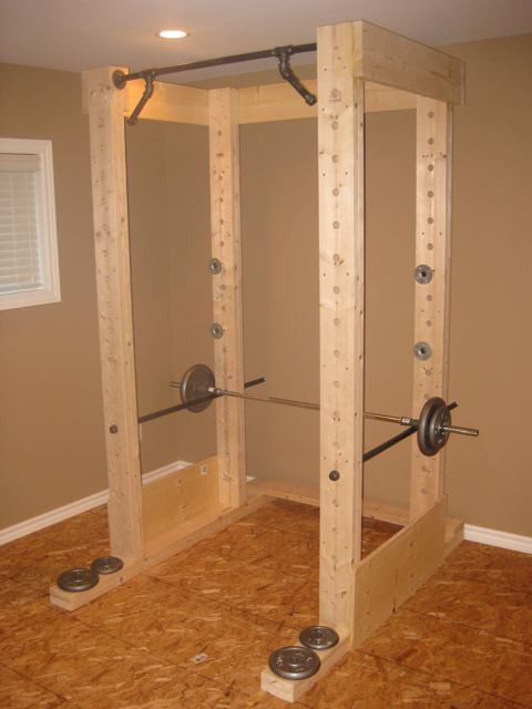Best ideas about DIY Squat Rack
. Save or Pin Homemade power rack made out of wood and pipe Now.