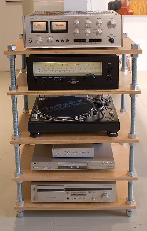 Best ideas about DIY Stereo Rack
. Save or Pin Plywood shelving threaded rod Now.