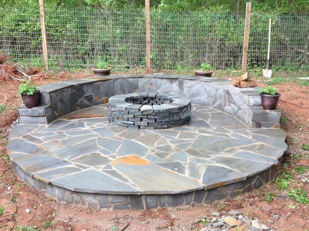 Best ideas about DIY Stone Patios
. Save or Pin How to Build a Fire Pit with Circular Wrap Around Veneer Patio Now.