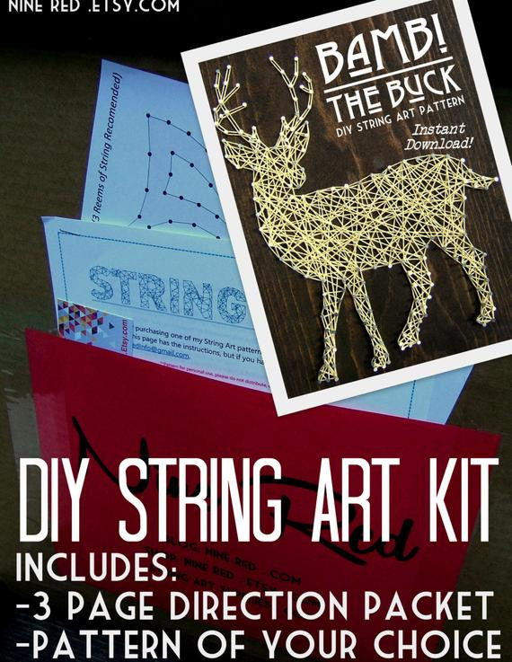 Best ideas about DIY String Art Kit
. Save or Pin DIY String Art KIT Bambi The Buck All supplies included Now.