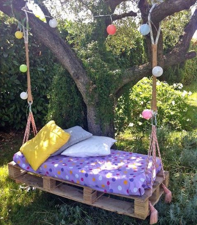 Best ideas about DIY Swing Bed
. Save or Pin Easy DIY Pallet Swing Bed Now.