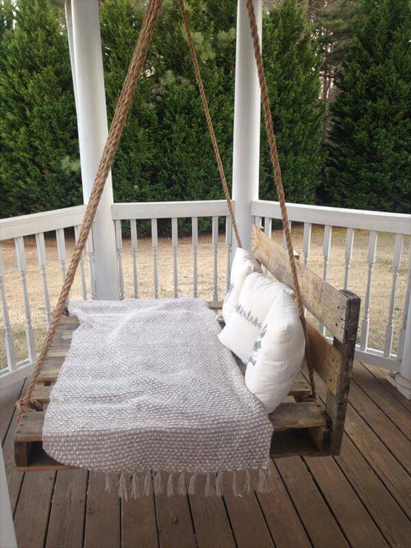 Best ideas about DIY Swinging Bed
. Save or Pin DIY Pallet Swing Bed Now.