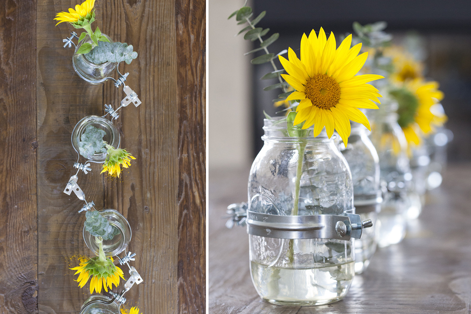 Best ideas about DIY Table Centerpieces
. Save or Pin DIY Clamped Mason Jar Vase Centerpiece Now.