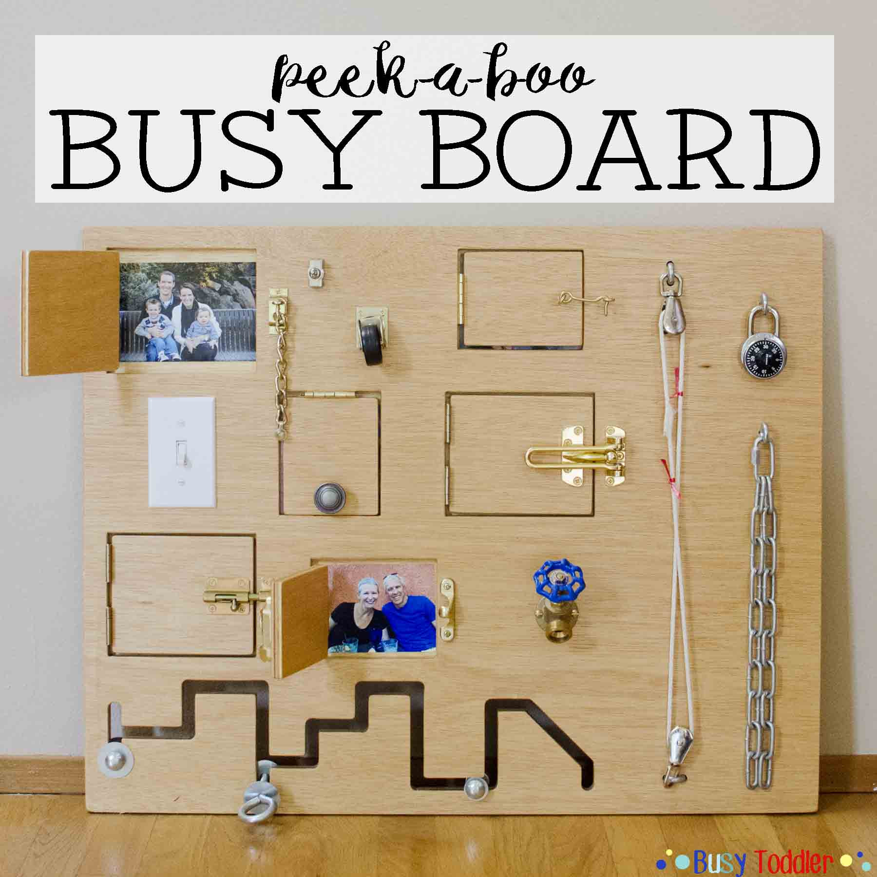 Best ideas about DIY Toddler Activity Board
. Save or Pin Toddler Busy Board Peek a Boo Edition Busy Toddler Now.