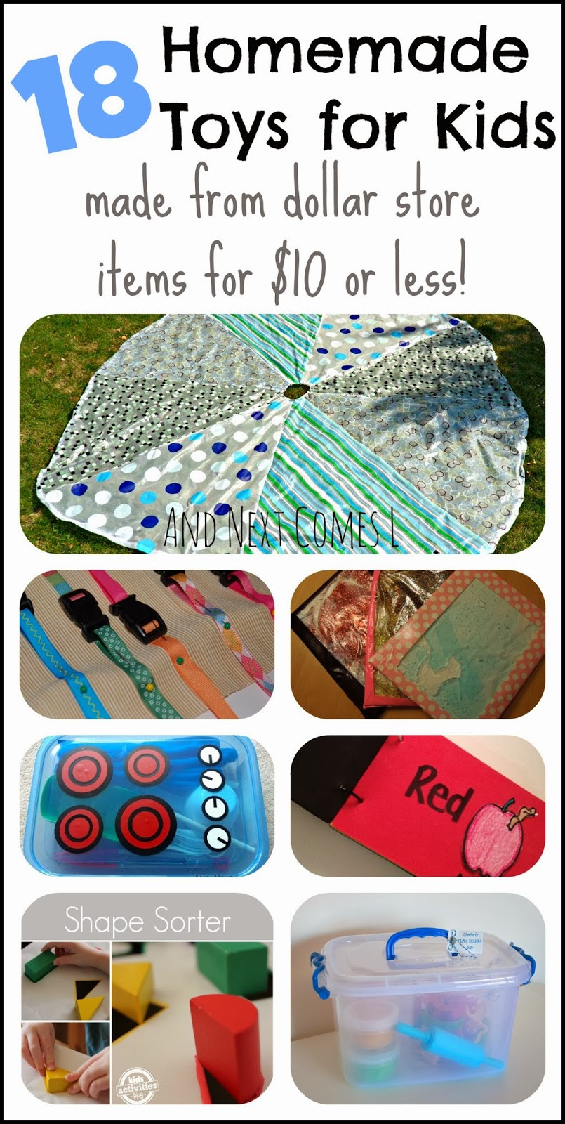 Best ideas about DIY Toys For Toddlers
. Save or Pin 18 Homemade Toys for Kids Made from Dollar Store Items Now.
