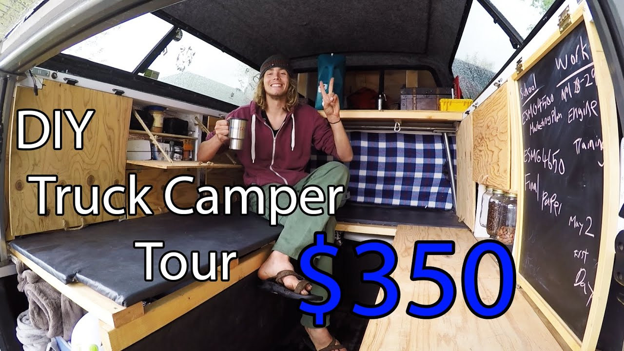 Best ideas about DIY Truck Bed Campers
. Save or Pin Frugal $350 Home Made Truck Camper Tour DIY Now.