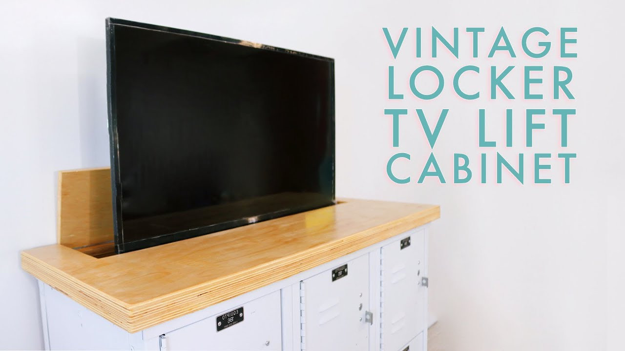 Best ideas about DIY Tv Lift Cabinet
. Save or Pin TV Lift Cabinet from Lockers DIY Media Cabinet Now.