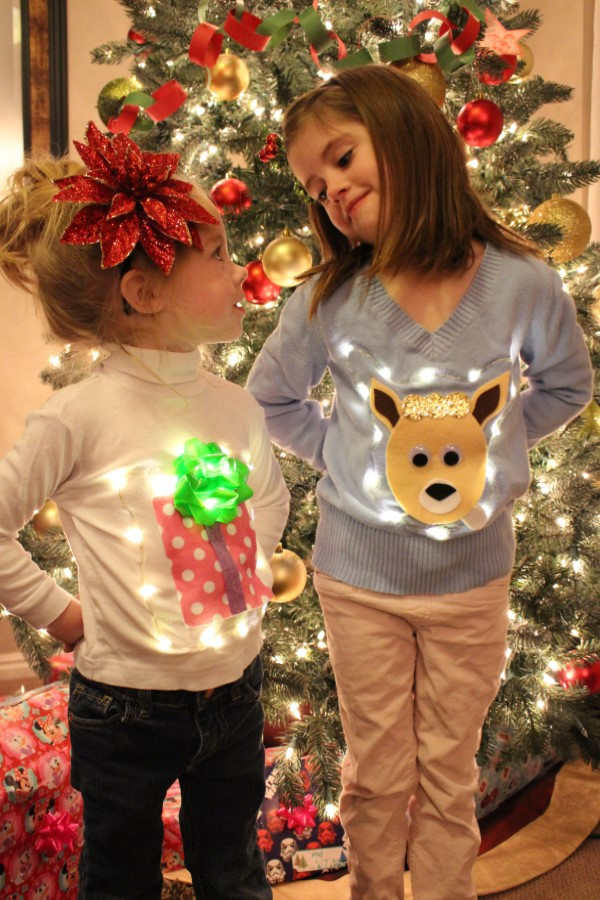 Best ideas about DIY Ugly Sweater For Kids
. Save or Pin Utah County Mom No Sew Ugly Christmas Light Up Sweaters Now.