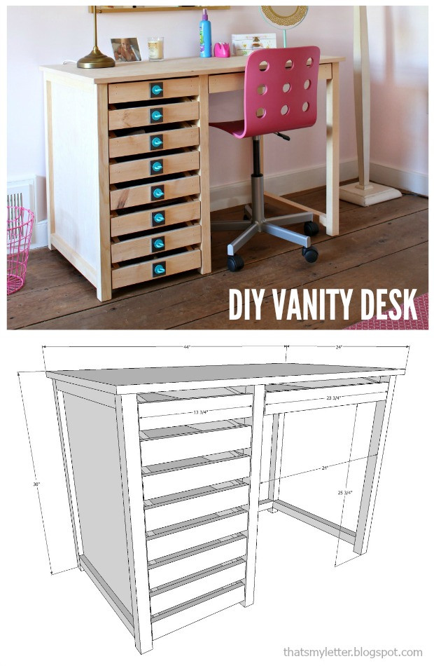 Best ideas about DIY Vanity Desk
. Save or Pin That s My Letter DIY Vanity Desk with Modern Hardware Pulls Now.