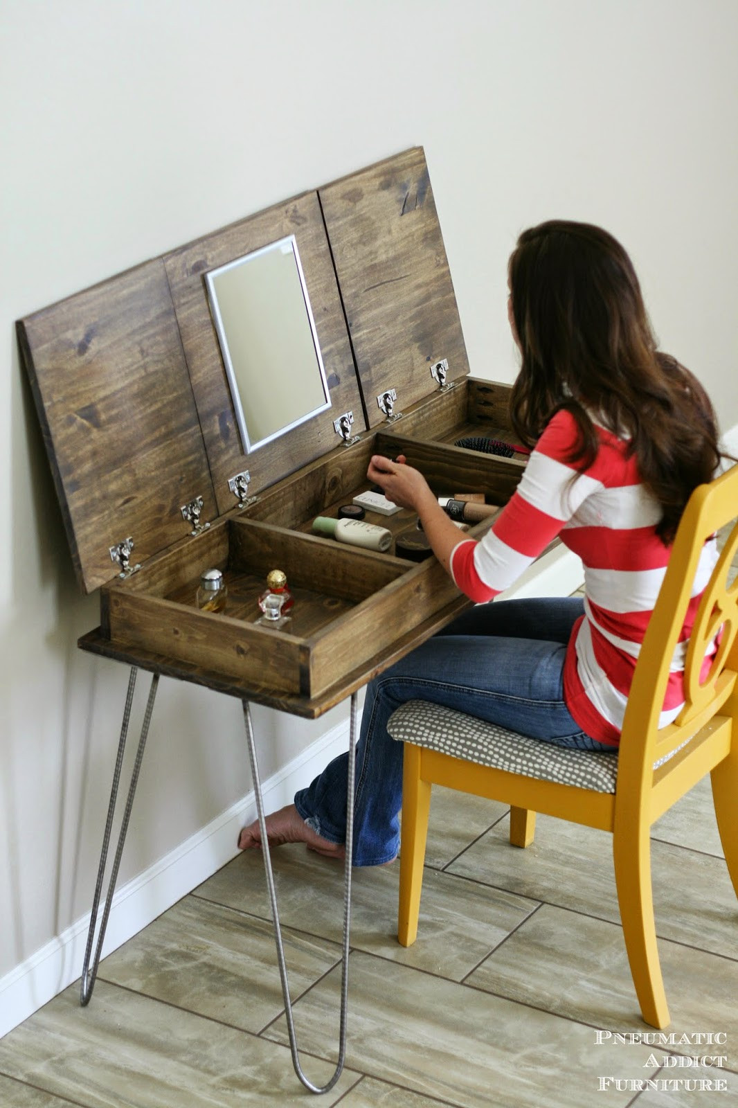 Best ideas about DIY Vanity Table Plans
. Save or Pin Hairpin Make up Vanity [Building Plans and GIVEAWAY Now.