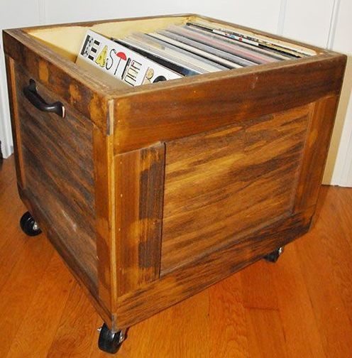 Best ideas about DIY Vinyl Record Storage
. Save or Pin diy vinyl record lp storage box on wheels stained wood Now.