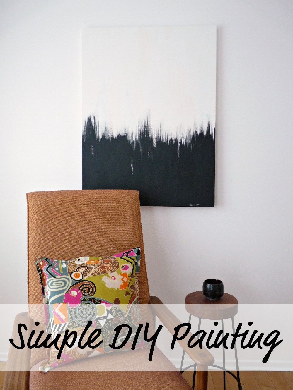 Best ideas about DIY Wall Art Canvas
. Save or Pin Simple But Striking Black White DIY Abstract Painting Now.